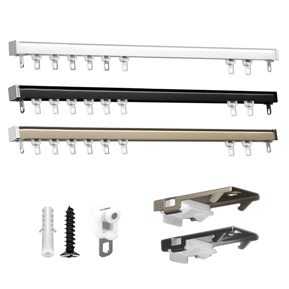 Aluminium Alloy Ceiling Track For Curtains, For Window Room Divider, Wall Divider Curtain, RV Curtain Track,Ceiling Mount For Curtain Rail(White,260cm)