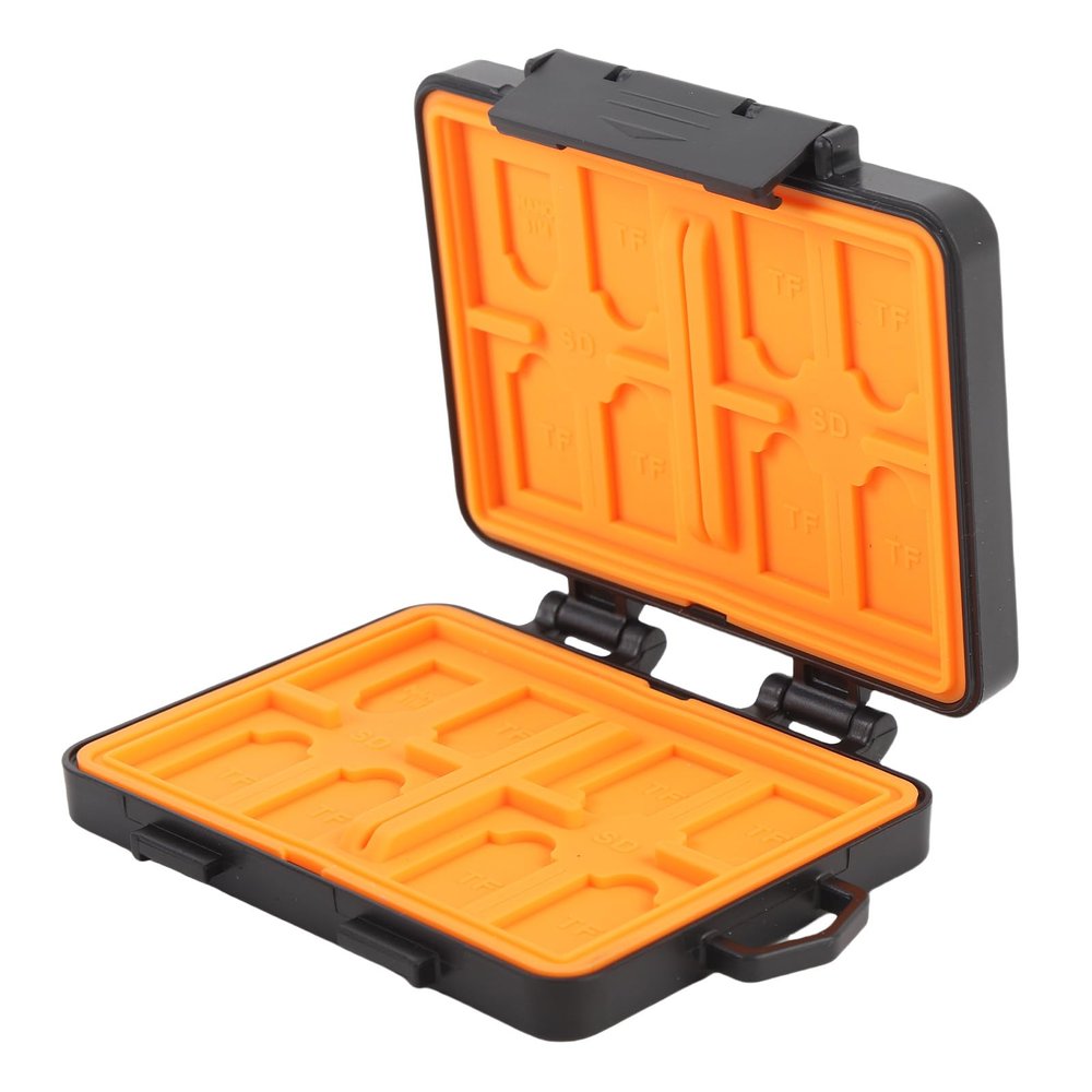 24 Slots Memory Card Case, Memory Card Holder Case Carrying Box Water Proof Portable Case Organizer for Camera Drone Nano SIM Cards