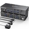 3 Computers 2 Monitors KVM Switch, Reyoten HDMI2.1 KVM Support 4K@60Hz 2K@144Hz USB 3.0 KVM Switches Share 2 Monitors and 4 USB 3.0 Ports, Support EDID EmulatorHDMI Port Only view 1