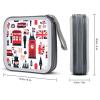 England Symbols Print CD Case Portable DVD Holder Storage Organizer for Home Travel view 2