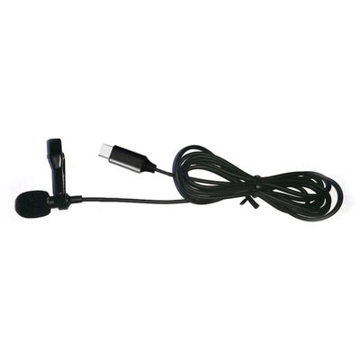 POPETPOP Mini Wired Lavalier Microphone with Clip for Smartphone Type C Condenser Mic for Vlogging Broadcasts Noise Reduction Easy Attachment Black