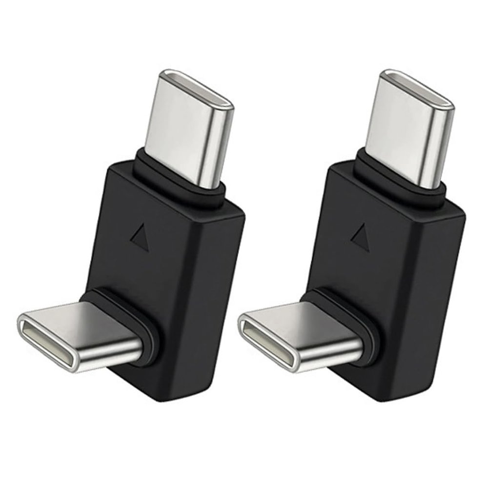 MHADBKH Portable L Shaped Double Type C OTGs Adapter for Wireless Lavaliers Microphones and USB C Devices