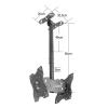 2 Sided Ceiling TV Mount Bracket,Tilt and Rotatable TV Stand,Telescoping Ceiling TV Mount,for TVs 20-32 Inches,Max Weight 60lbs Per Screen,1.5m view 2