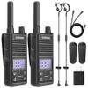 SAMCOM T2 GMRS Radio 2W Long Range Walkie Talkie NOAA Weather Rechargeable Heavy Duty Two Way Radio,Group Call Radios Walkie-talkies with Earpiece, USB-C Charger, Flashlight,2 Packs view 1