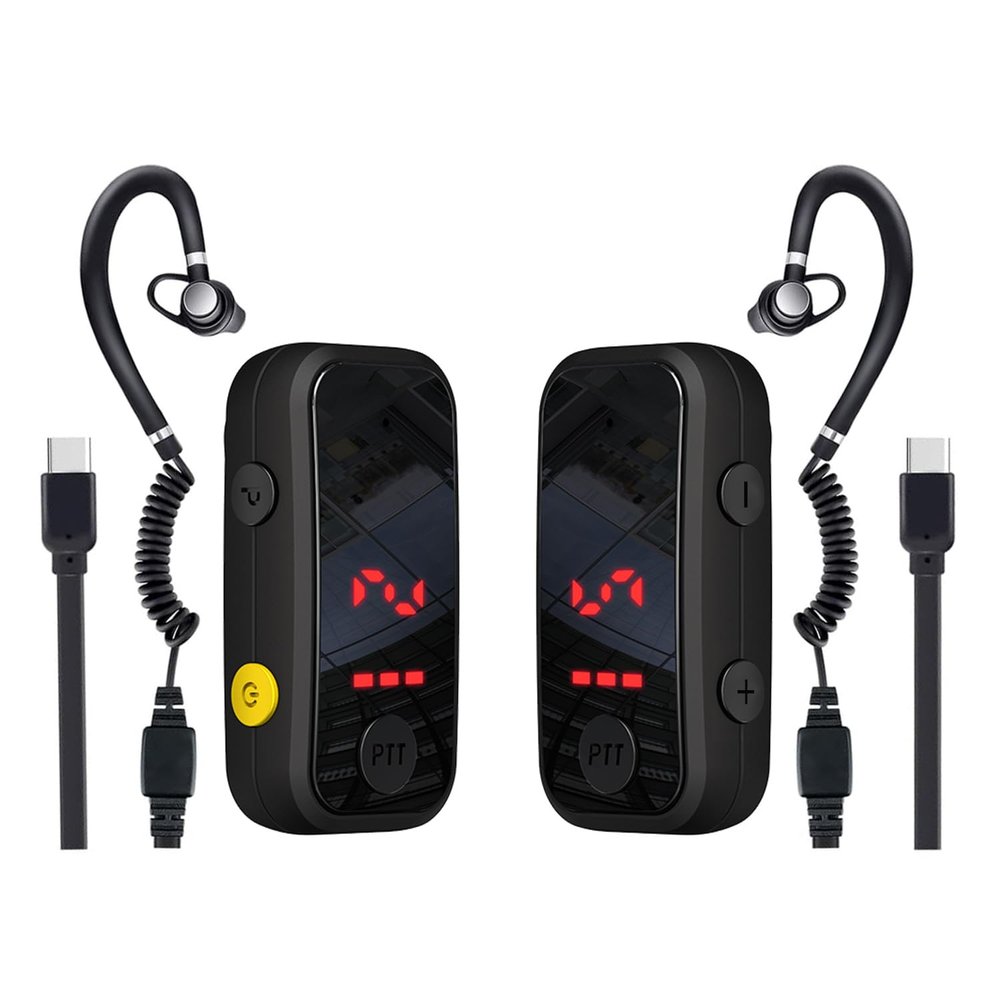 Super Mini Walkie Talkies Pro with Waterproof, Two Way Radio with Earpieces for Adults, Outdoor, Hiking, Baseball, Restaurant 2 Pack