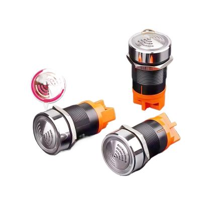 22mm Red Flashing high Decibel Waterproof IP65 Alarm Buzzer Brass Chrome Plating LED12V24V220V(24V)