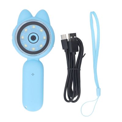 2 inch HD IPS Screen Kids Microscope with 8 LED Lights, Portable ABS Pocket Handheld Magnifying Glass for Outdoor Adventures and Scientific Learning, Suitable for 300 Photos (Blue)