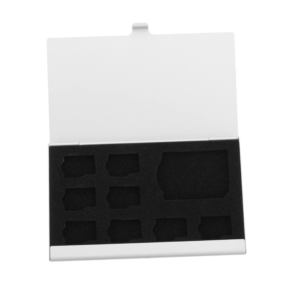 Angoily Aluminum Card Storage Case for 9 Slots Anti-Static Memory Holder for Memory Cards Portable Organizer for Travel and Electronics