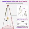 Confined Space Tripod Kit, 2600 lbs Winch, Confined Space Tripod with 7' Legs Bracket and 98' Cable, Confined Space Rescue Tripod for Fall Protection and Rescue Operations, Includes Storage Bag view 4