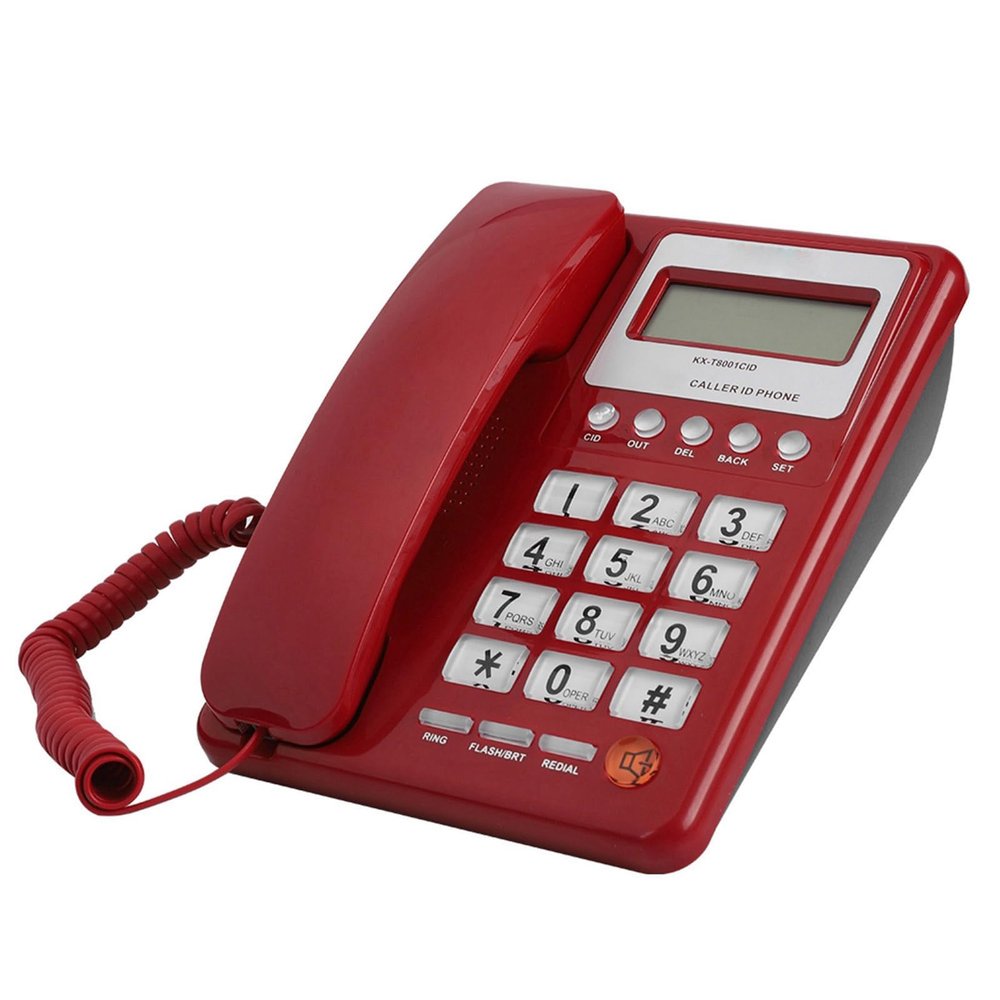 RiToEasysports Caller ID Display Home Hotel Corded Desktop Phone for Office DTMFFSK Dual Mode Fixed Telephone, Date and Week Display, for HomeHotelOffice Use