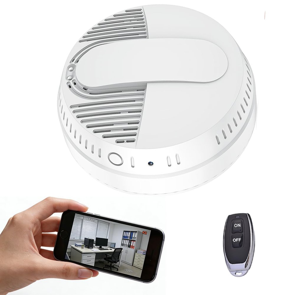 LIZVIE Smoke Detector Hidden Camera, Smoke Detector Camera with Motion Detection & Night Vision, 10000mAh/No Monthly Free/Wi-Fi App Control/Supports 256G SD for Pet/Baby Home Security.