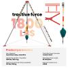 1800Lbs Confined Space Tripod Kit, Aluminum Safety Emergency Rescue Tripod with Full-Body Security Harness,Fall Arrester,98ft Cable Adjustment Protection Chain for Confined Spaces Safety view 2