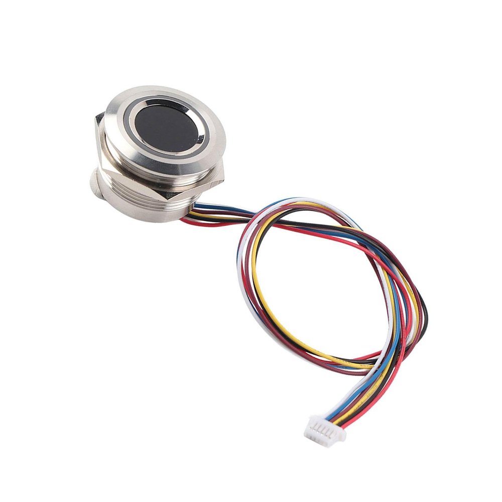 Fingerprint Scanner, R503 Circular Capacitive Fingerprint Identification Module with 2-Color Indicator Light Reader Cable Lock