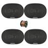 2 Pair (Qty 4) of Blaupunkt BPS-E694 6x9" 70 Watt Max 4-Way Car Speakers with 50 Feet 16 Gauge Wire view 1