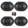 2 Pair (Qty 4) of Blaupunkt BPS-E683 6x8" 60 Watt Max 3-Way Car Speakers (No Grilles) with 50 Feet 16 Gauge Wire view 1