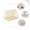 OHPHCALL Desktop Hollow Book Magazine Files Rack Triangle Vinyl Record Holder Cd Display Rack Bookend view 4