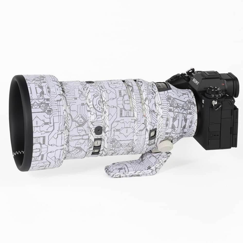 CHASING BIRDS Lens Camouflage Waterproof Coat for Sony FE 50-150mm F2 GM Rainproof Lens Protective Cover Version IV(Electric White, with 1.4X and 2.0X TC)