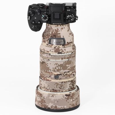 CHASING BIRDS Lens Camouflage Waterproof Coat for Sony FE 50-150mm F2 GM Rainproof Lens Protective Cover Version IV(Brown Grid)