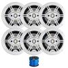 3 Pair (Qty 6) of Blaupunkt GTM652WPRO 6.5" 240 Watt Max 4-Way Marine Audio Speakers (White) with 50 Feet 16 Gauge Wire view 1