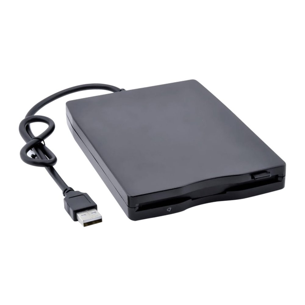 POPETPOP USB 2.0 External Floppy Disk Drive for Laptops and Desktops Portable Black Floppy Disk Driver for High Data Transfer and Easy Use