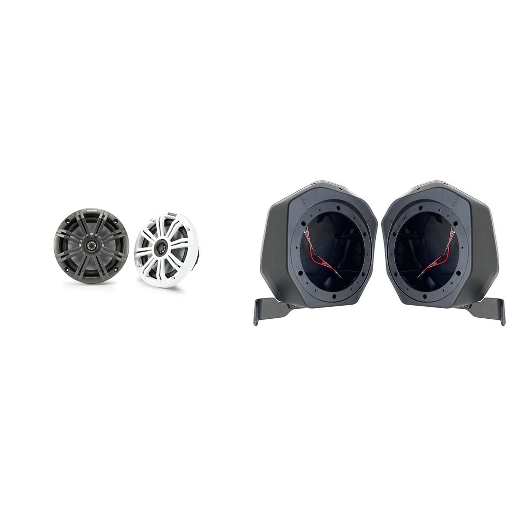 Kicker 45KM654 6.5" Marine Speakers and Rear Speaker Pod 6.5in Compatible with Ford Bronco 2021-2024 4-Door