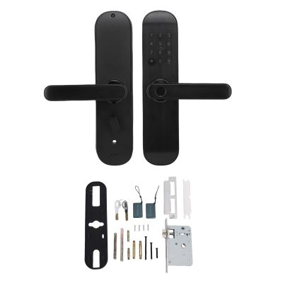 JAOCDOEN Fingerprint Keypad Door Handle Lock App Control Emergency Power Supply Keyless Entry Door Handle Lock for 35mm to 80mm Door