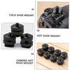 DOITOOL 4PCS Dual Layer Hot Shoe Mount Adapter for Tripod Aluminum Alloy Camera Mount Compatible Flash Holders and LED Lights view 2