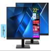 acer Vero V227Q H 22" FHD Free Sync Monitor with 4ms Response Time, Flicker Free, Anti Glare, VESA Mount (100mm), HDMI & Dockztorm USB Port Expander, Black (UM.WV7AA.H01-2026 Latest Model) 2 Pack view 1