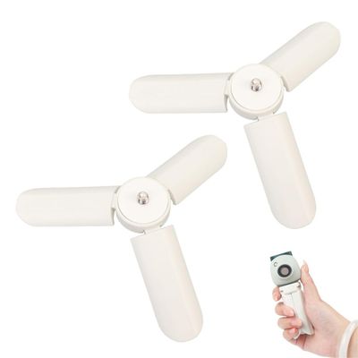 2PCS Mini Camera Tripod, Foldable Desktop Tripod Non Slip Camera Holder Handle Grip Stabilizer with 1/4 Inch Screw for PAL EVO 70 Camera (White)