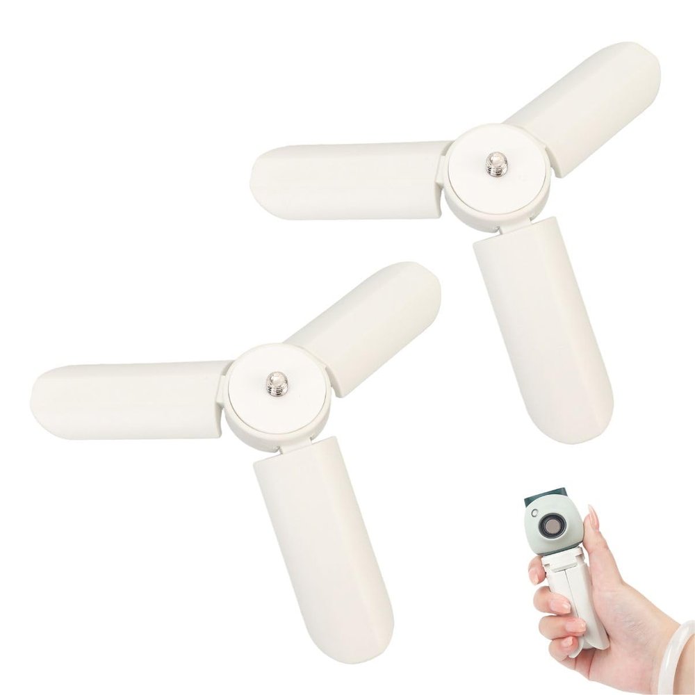 2PCS Mini Camera Tripod, Foldable Desktop Tripod Non Slip Camera Holder Handle Grip Stabilizer with 1/4 Inch Screw for PAL EVO 70 Camera (White)