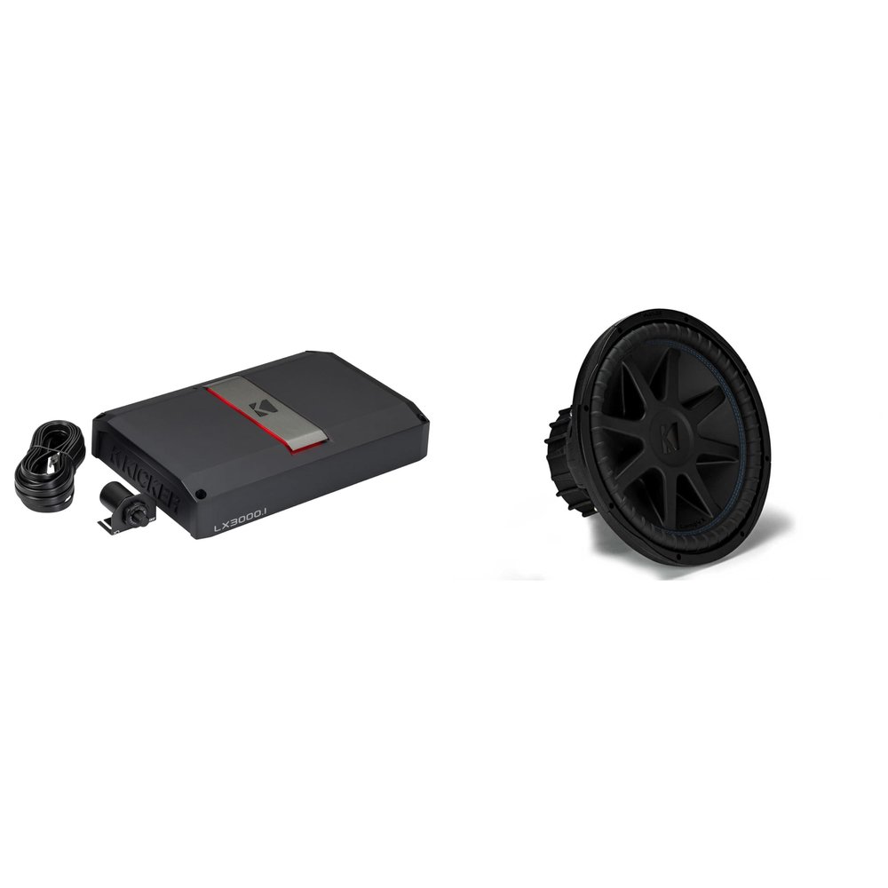 Kicker 50CVX154 CompVX 15" Sub, Dual 4-Ohm & 51LX30001 Mono Amp Bundle