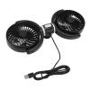 Akozon Dual Car Cooling Fan 360 Rotatable 3 Speed USB Powered Backseat Car Fan for Van Truck SUV RV DC 5V view 4