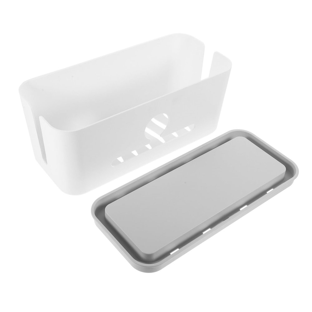Angoily Cable Storage Box White Cable Organizer Lid for Power Strips Wire Arranging Case for Orderly Spaces