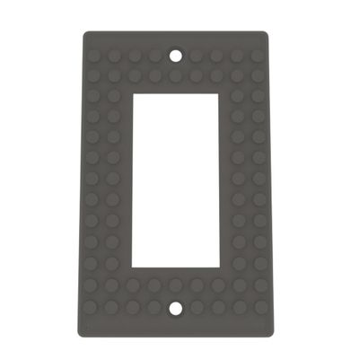 Building Brick Light Switch Cover Plate - Compatible with Standard Construction Blocks - Single Decora (Iron Gray Metallic)