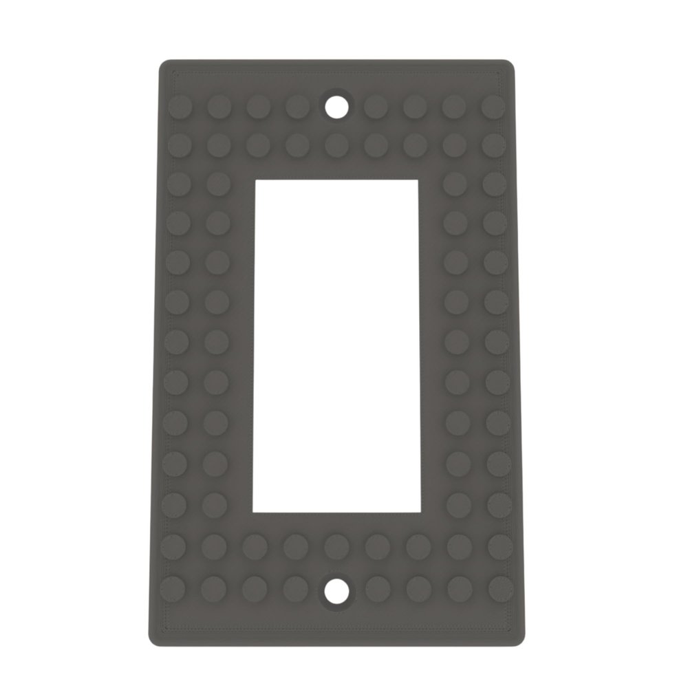 Building Brick Light Switch Cover Plate - Compatible with Standard Construction Blocks - Single Decora (Iron Gray Metallic)