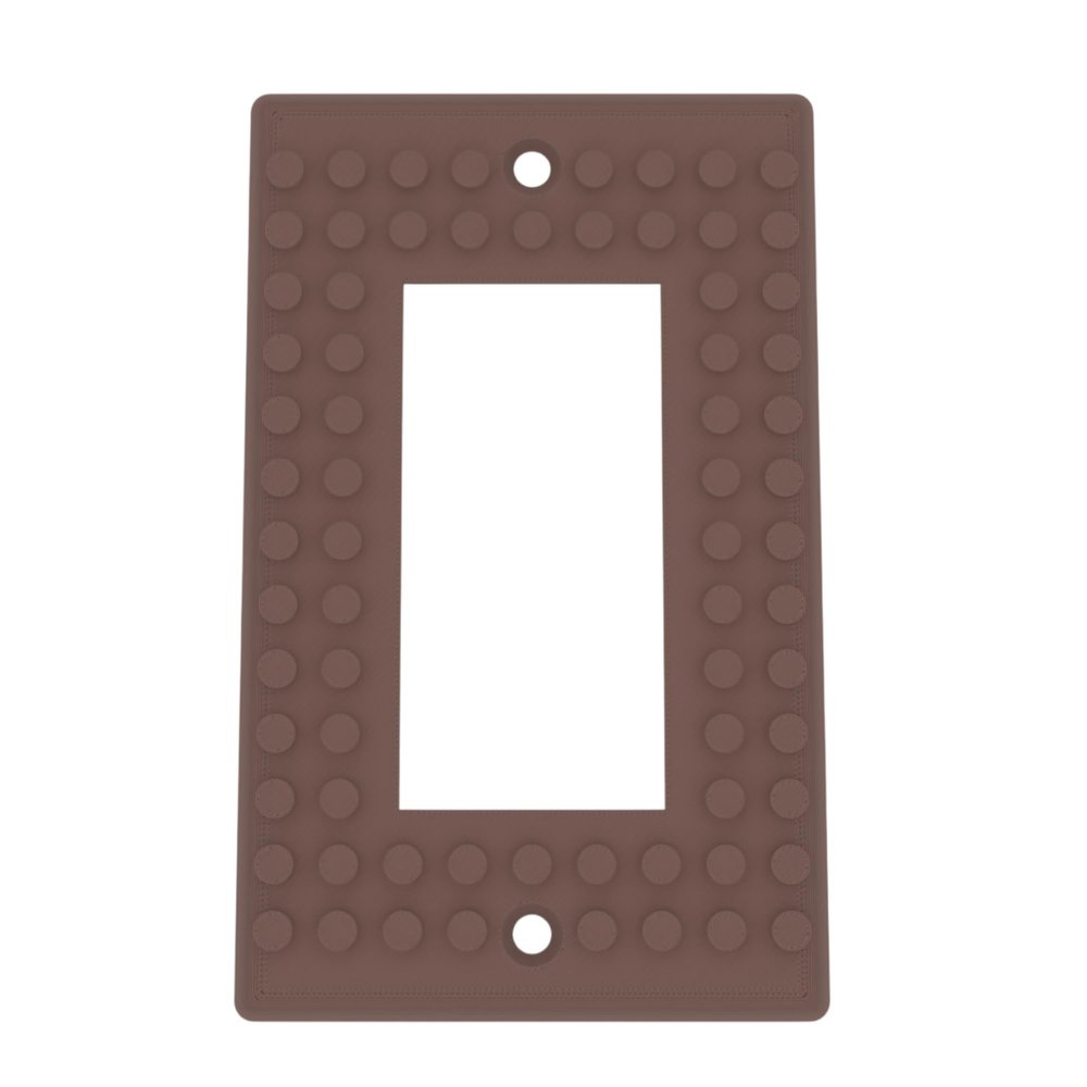 Building Brick Light Switch Cover Plate - Compatible with Standard Construction Blocks - Single Decora (Brown (Gold Shimmer))