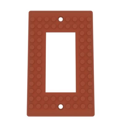 Building Brick Light Switch Cover Plate - Compatible with Standard Construction Blocks - Single Decora (Brown)