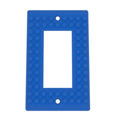Building Brick Light Switch Cover Plate - Compatible with Standard Construction Blocks - Single Decora (Cobalt Blue)