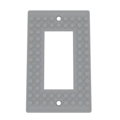 Building Brick Light Switch Cover Plate - Compatible with Standard Construction Blocks - Single Decora (Light Gray)