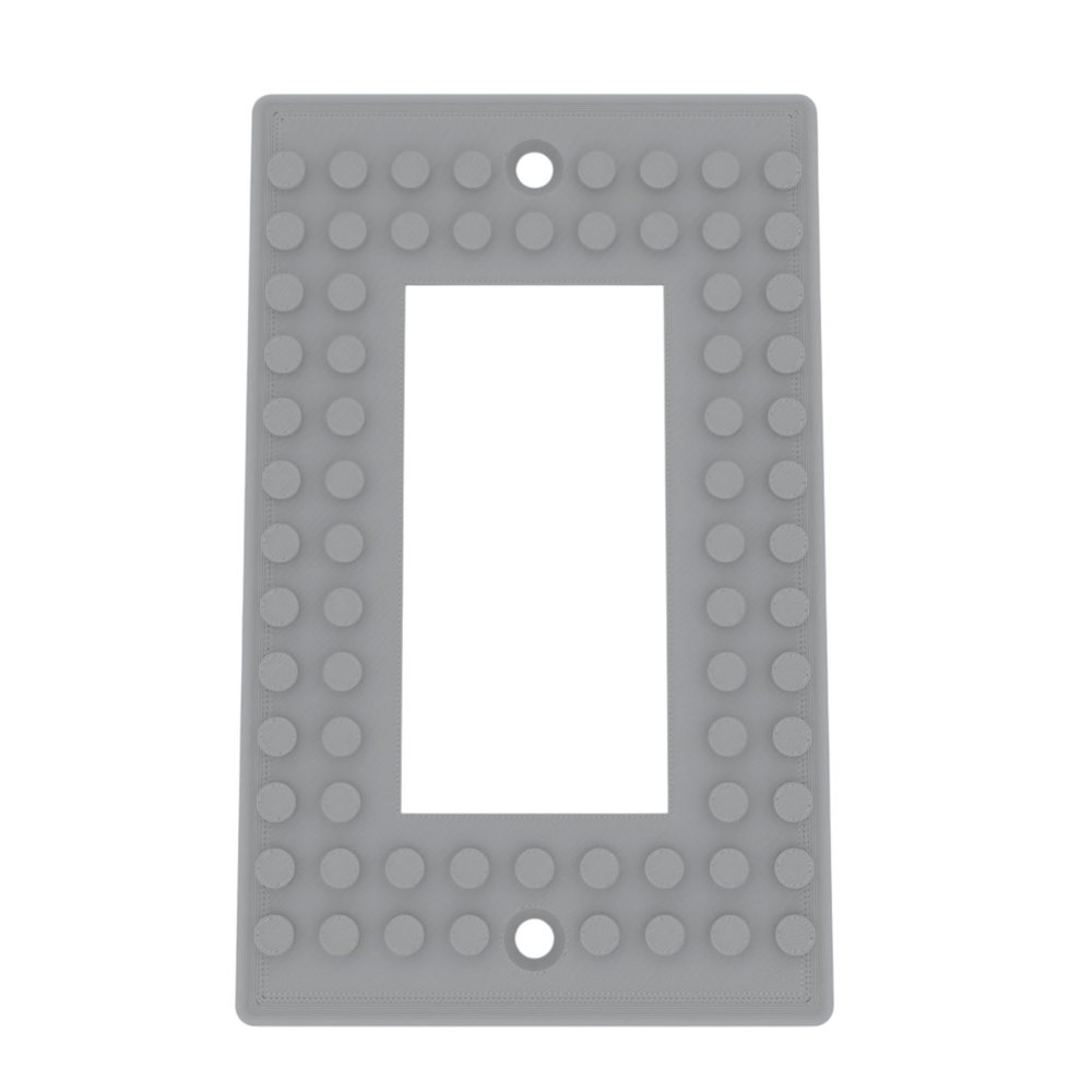 Building Brick Light Switch Cover Plate - Compatible with Standard Construction Blocks - Single Decora (Light Gray)