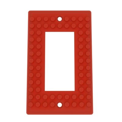 Building Brick Light Switch Cover Plate - Compatible with Standard Construction Blocks - Single Decora (Red)