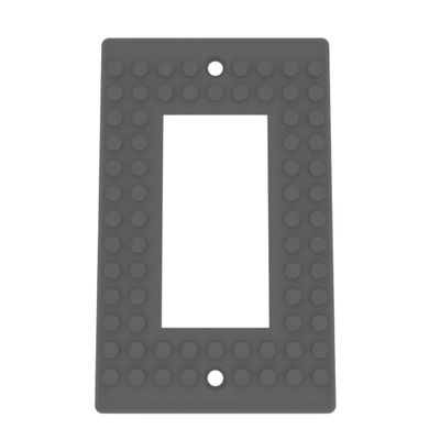 Building Brick Light Switch Cover Plate - Compatible with Standard Construction Blocks - Single Decora (Dark Gray)