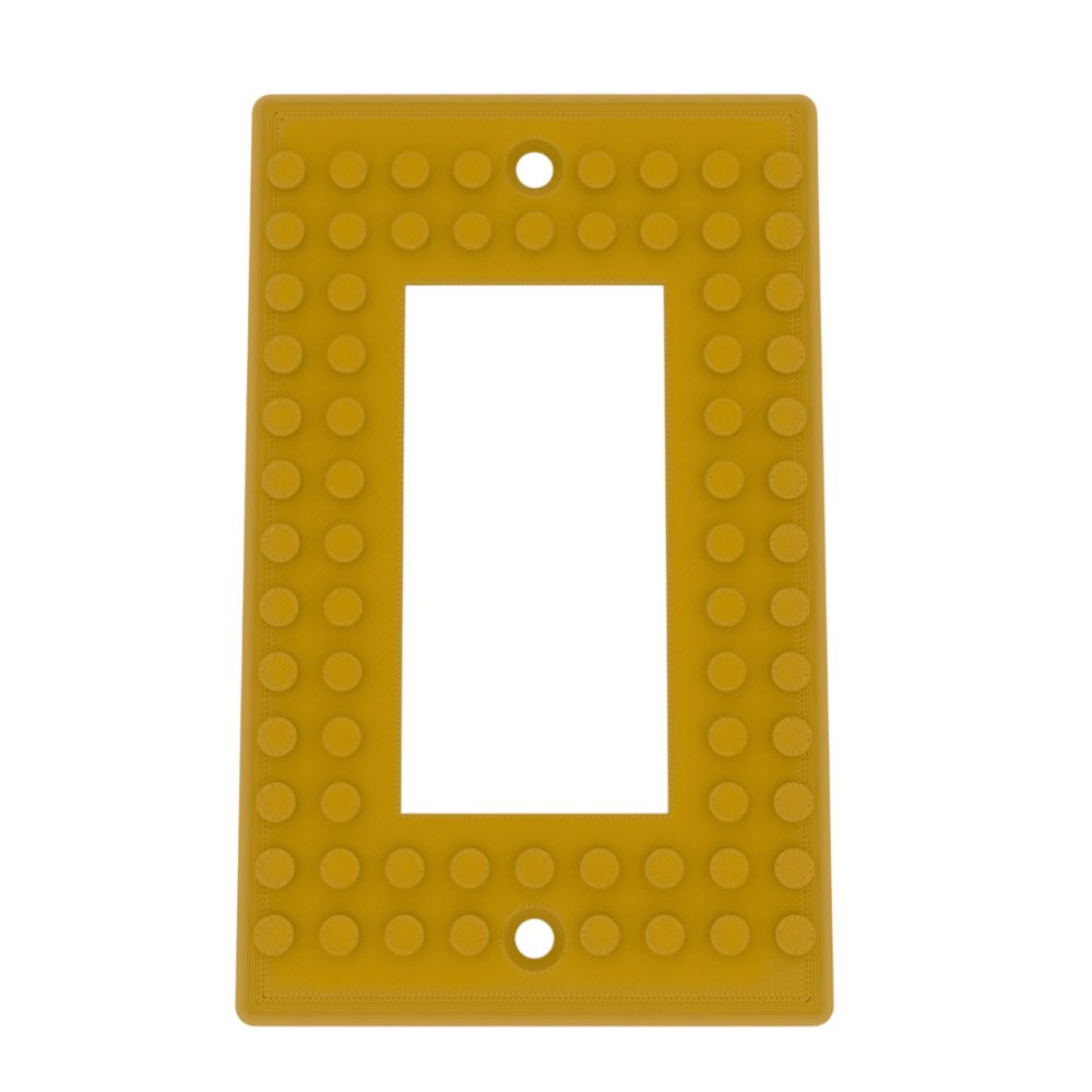 Building Brick Light Switch Cover Plate - Compatible with Standard Construction Blocks - Single Decora (Gold)