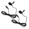 CORHAD 2Pcs Clip-On Microphone for Live Streaming Phone and PC Recording Black Denoise Mini Mic 4-Pole Connector view 1