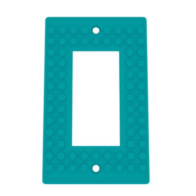Building Brick Light Switch Cover Plate - Compatible with Standard Construction Blocks - Single Decora (Turuoise)