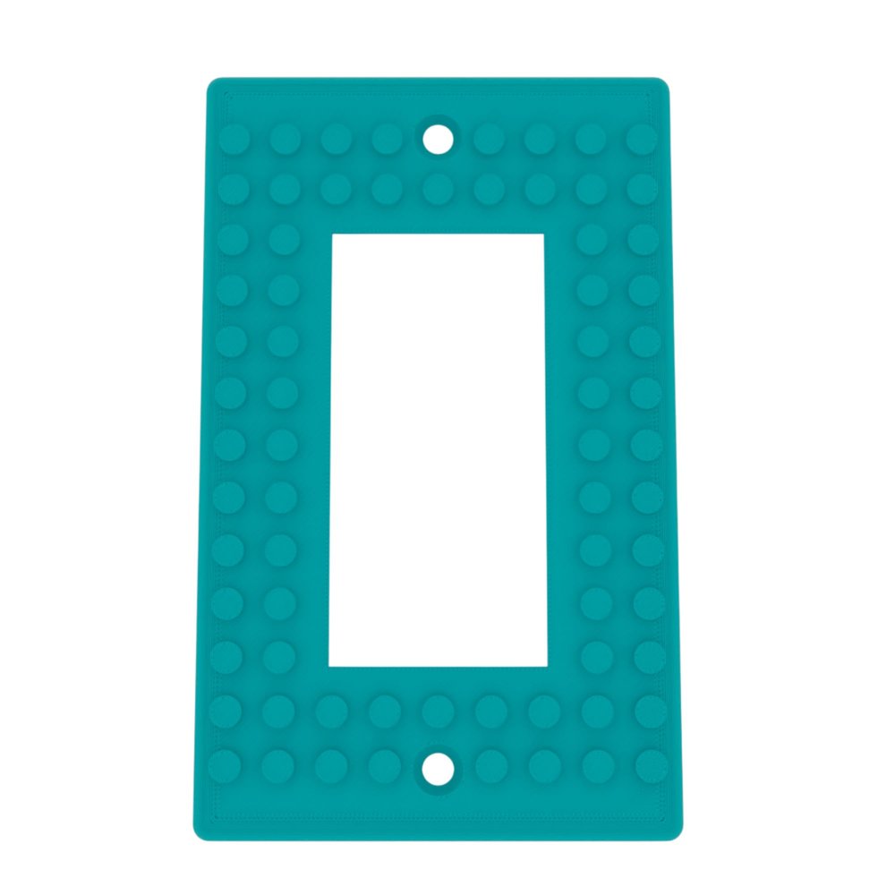 Building Brick Light Switch Cover Plate - Compatible with Standard Construction Blocks - Single Decora (Turuoise)