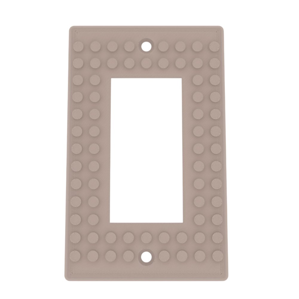 Building Brick Light Switch Cover Plate - Compatible with Standard Construction Blocks - Single Decora (Beige)