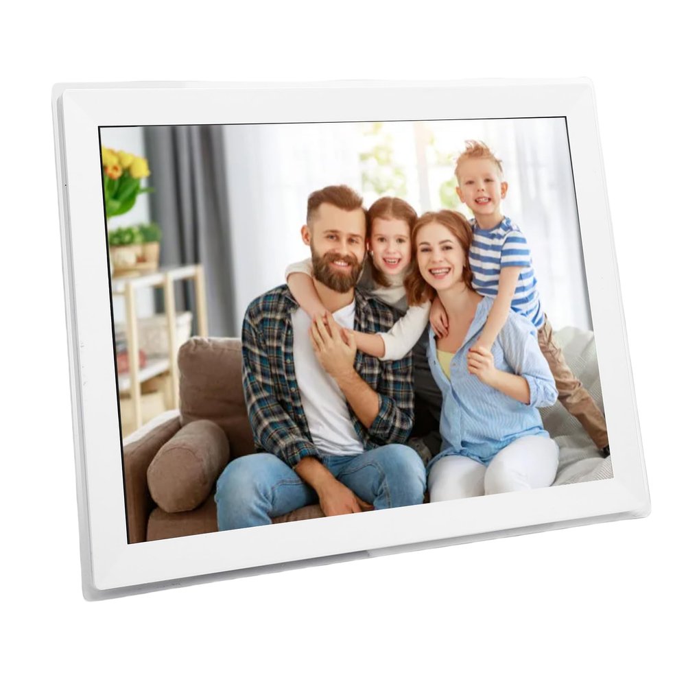 15 Inch WiFi Digital Picture Frame, WiFi Smart Photo Frame with Touchscreen, 32GB Storage Space, Auto Rotate, Wall Mounted Photo Frame for Sharing Photo Video Via App (US Plug)