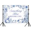 10X10ft Something Blue Before I Do Bridal Shower Decorations Photo Backdrop Photography Background for Pictures, Floral Bachelorette Backdrops Photo Booth Prop Banner Balloons Wall Decor Tablecloth view 2
