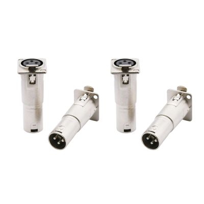 4Pcs Audio Mic Microphone Adapter Cable Connector Plug, XLR 3-Pin Female to Male